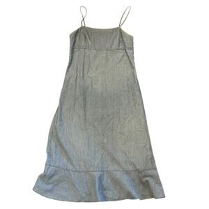 Y2K Gap Womens Denim Chambray Blue Midi Dress Size 2 Spaghetti Straps Coastal